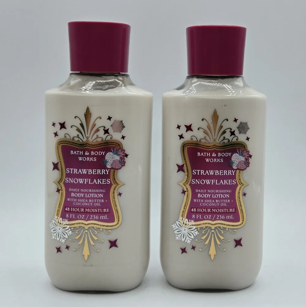 Bath and Body Works Strawberry Snowflake Body Lotion Bundle Set